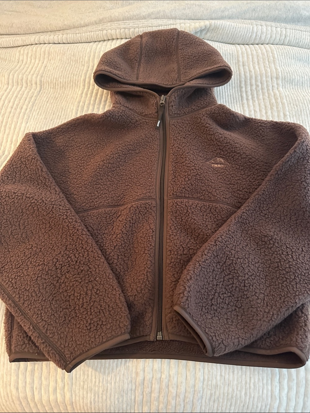 TNA Brown Sherpa Hooded Jacket